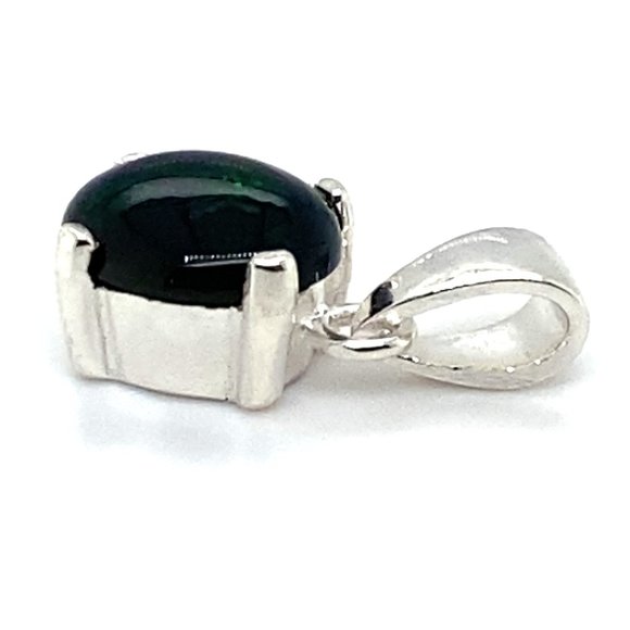 Blue Opal 1.11ct Platinum Finish Silver Pendant - Picture 5 of 8